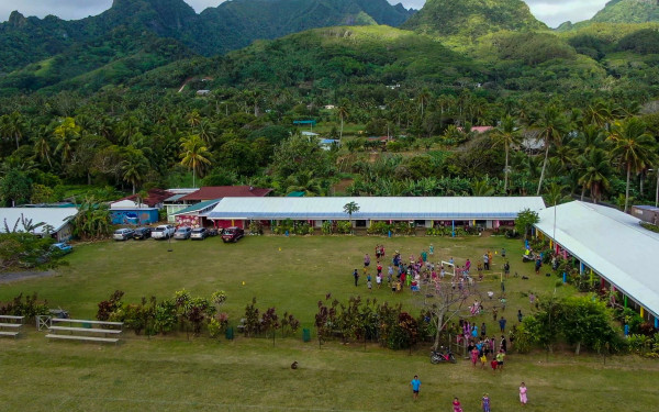 Aerial view of Takitumu School (photo credit: Tokorau Jim)